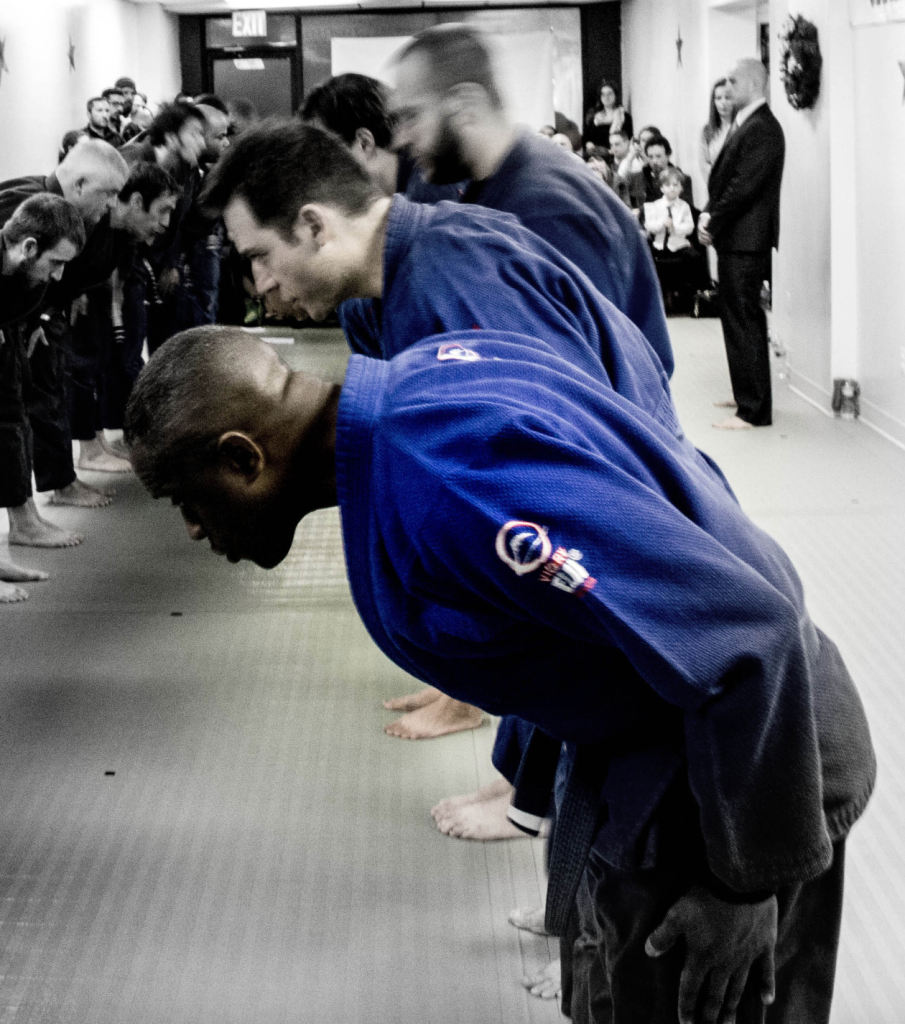 Bowing before you step onto the mats